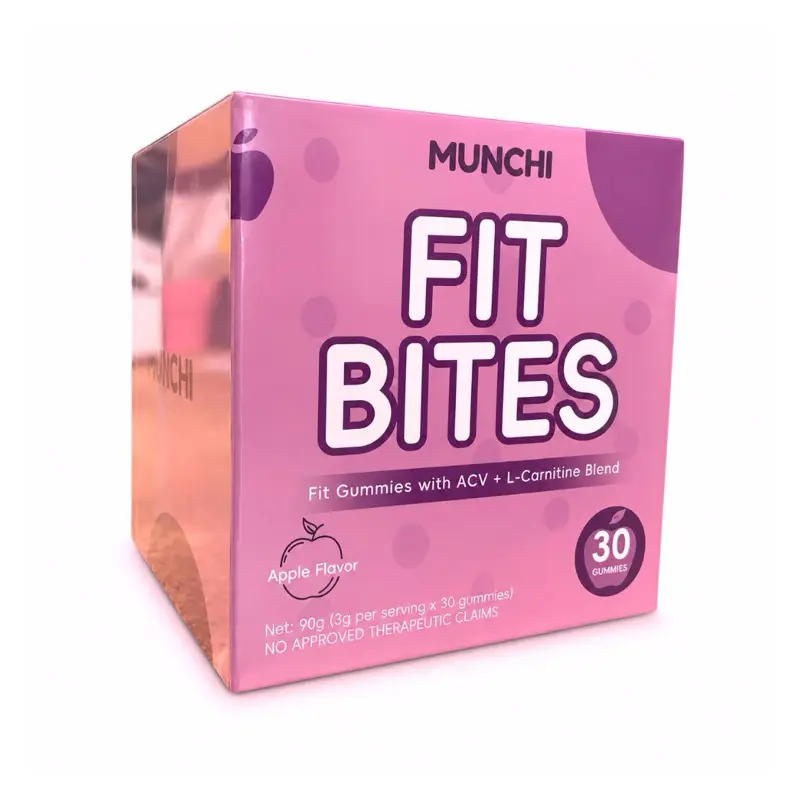 MUNCHI Fit Bites Apple Gummies | ACV + L-Carnitine Blend, 30 Gummies