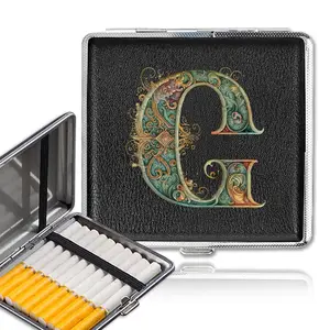 Letter Pattern Vintage PU Leather Cigarette Case, 1 Count Portable Dust-proof Cigarette Box, Lightweight Organizer for Home & Travel