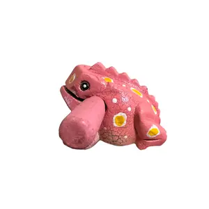 3" Wooden Musical Frog - Peach Design (Percussion Instrument)