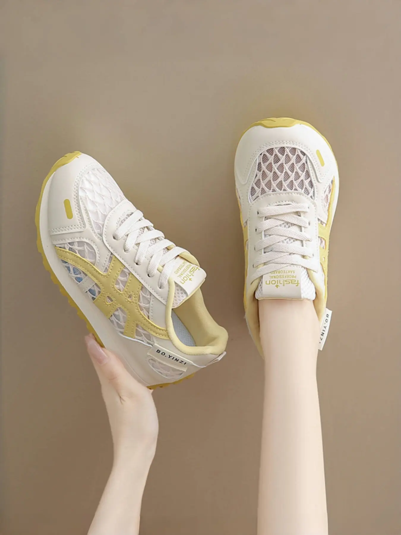 Women's Breathable Comfortable Sporty Casual Shoes, Thick Sole Height Increasing Design, Korean Style Fashion Sneakers for Students