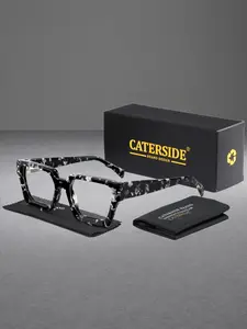 CATERSIDE 1 Pair Fashion Thick-Frame Square Glasses, Stylish Square Frames, Anti-Blue Light Acetate Glasses Frame, Lightweight Comfortable Design, Unisex for Outdoor Cycling Travel Music Festivals Street Photography