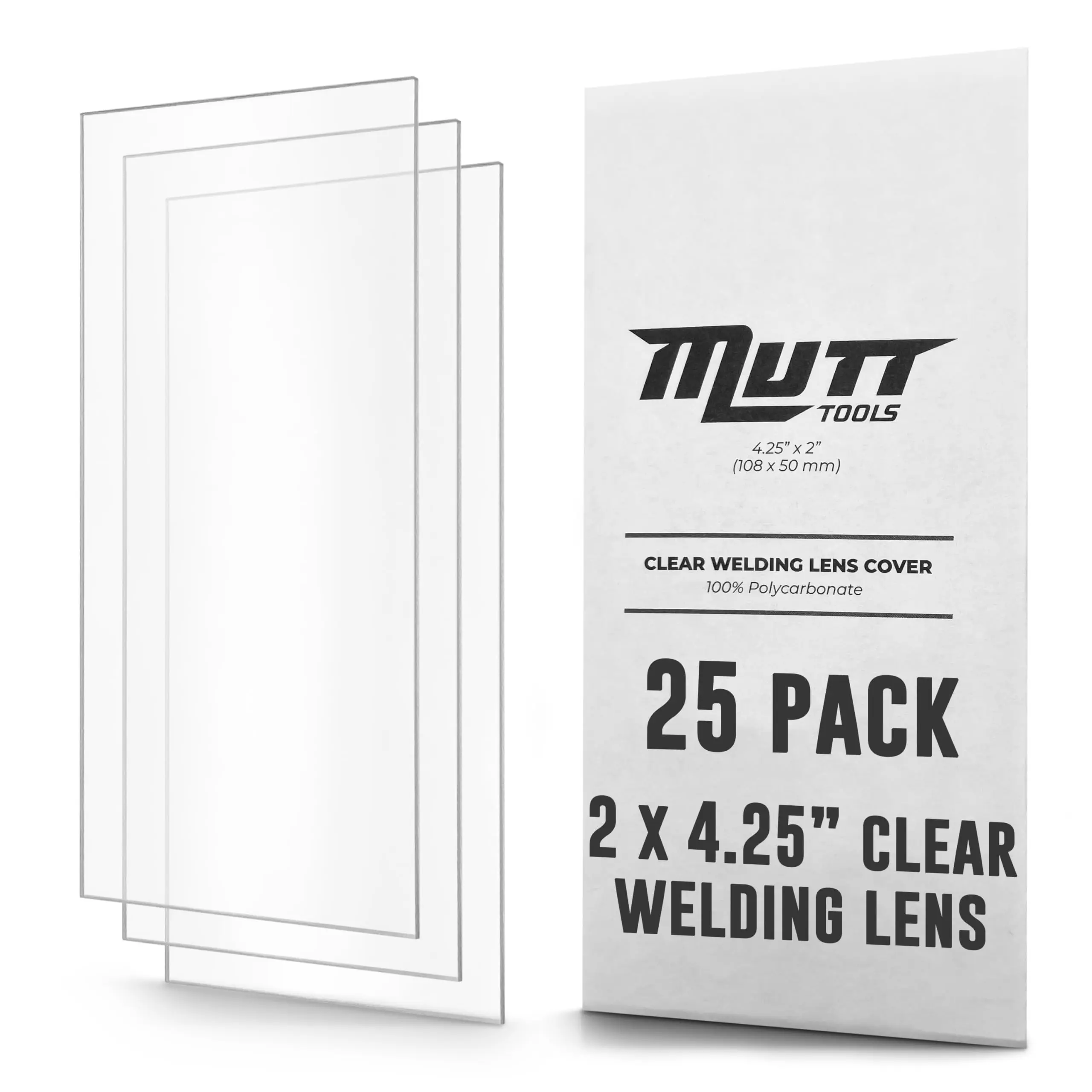 Mutt Tools 2x4 Clear Welding Lens Cover 25 Pack Pipeliner Hood