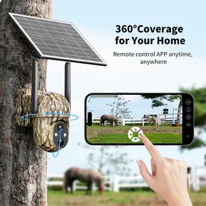 [Summervibes] Wireless 4G Solar Security Camera, 2K Full Color Night Vision, 360° View, AI Human Detection, IP65 Waterproof, No WiFi Required, Data Refill Required
