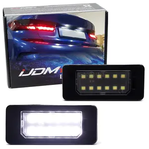 iJDMTOY Can-Bus Error Free 3W Full LED License Plate Light Kit For BMW G20 3 Series, G30 5 Series, G05 X5, Powered By 12-Piece Xenon White LED Diodes