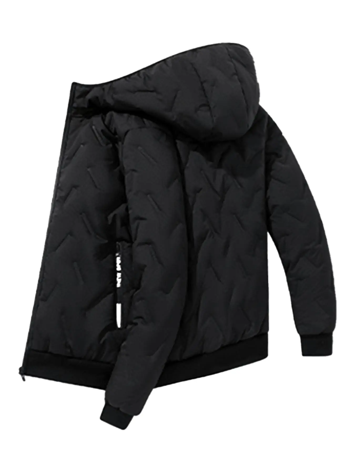 Men's Regular Fit Solid Pocket Zipper Hooded Jacket, Casual Long Sleeve Thermal Lined Outerwear for Daily Wear, Men's Clothes for All Seasons