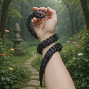 Snake Statue with Random Eye Colors, Collectible Display Piece, Desktop Decoration, Indoor Decor, Office Ornament, Perfect Gift