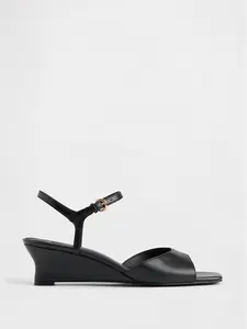 Vegan Leather Wedge Sandals