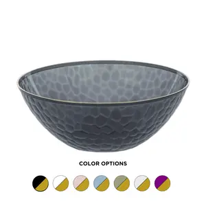12 oz. Round Plastic Soup Bowls (10 Count) - Hammered