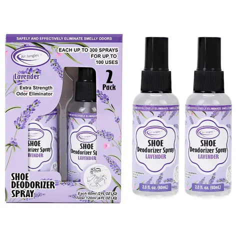 Air Jungles Odor Deodorizer Spray for Shoes, Gym Bags Drawers and Locker Natural Tea polyphenols and Essential Oil Long Lasting Air Freshener Footwear Comfort Bedroom