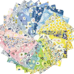 Vintage Floral Precut Fabrics for Quilting 10x10 Print Cotton Squares for Sewing DIY Patchwork Craft (25Pcs)