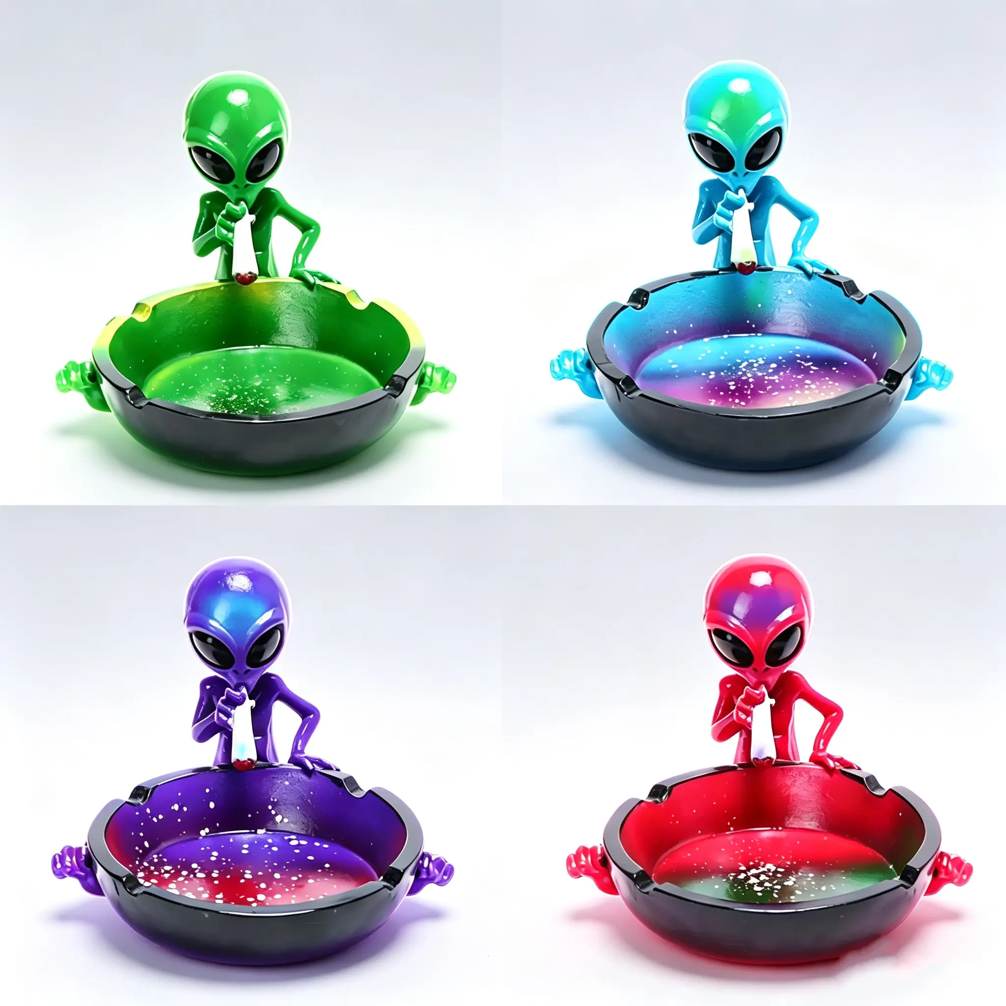 Mars-themed Resin Ashtray Sculpture - American design, lightweight resin material, artistic alien shape, unique room decoration, open design, round base, luxurious ornament/gift, luggage/bag DIY accessory, home furnishing, ash disposal.