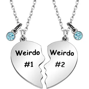 Friendship Gifts,  Set Split Heart Pendant Necklaces BFF Gift for Best Friend