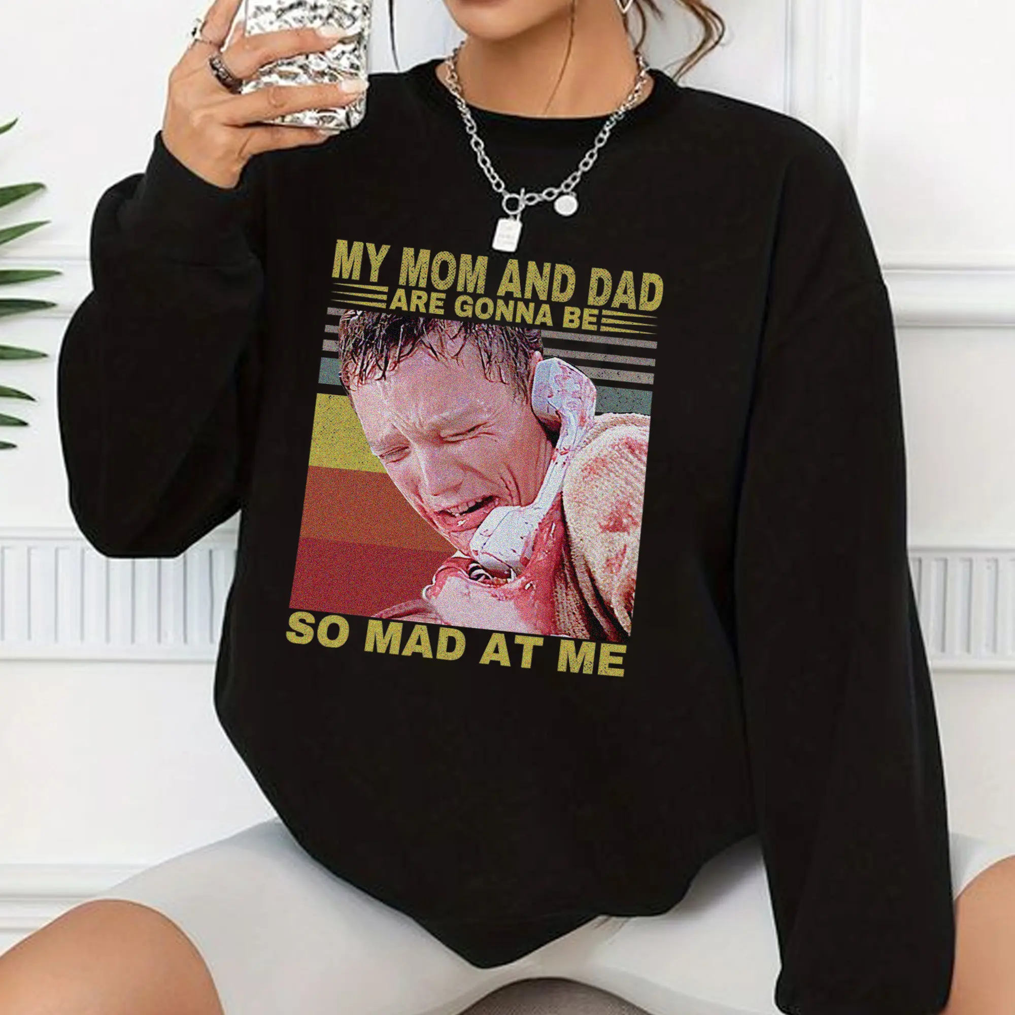 My Mom And Dad Are Gonna Be So Mad At Me Shirt, Scream Ghost Face Matthew Lillard Fan Lover T-Shirt, MATTHEW LILLARD  Casual Fit Fabric Top