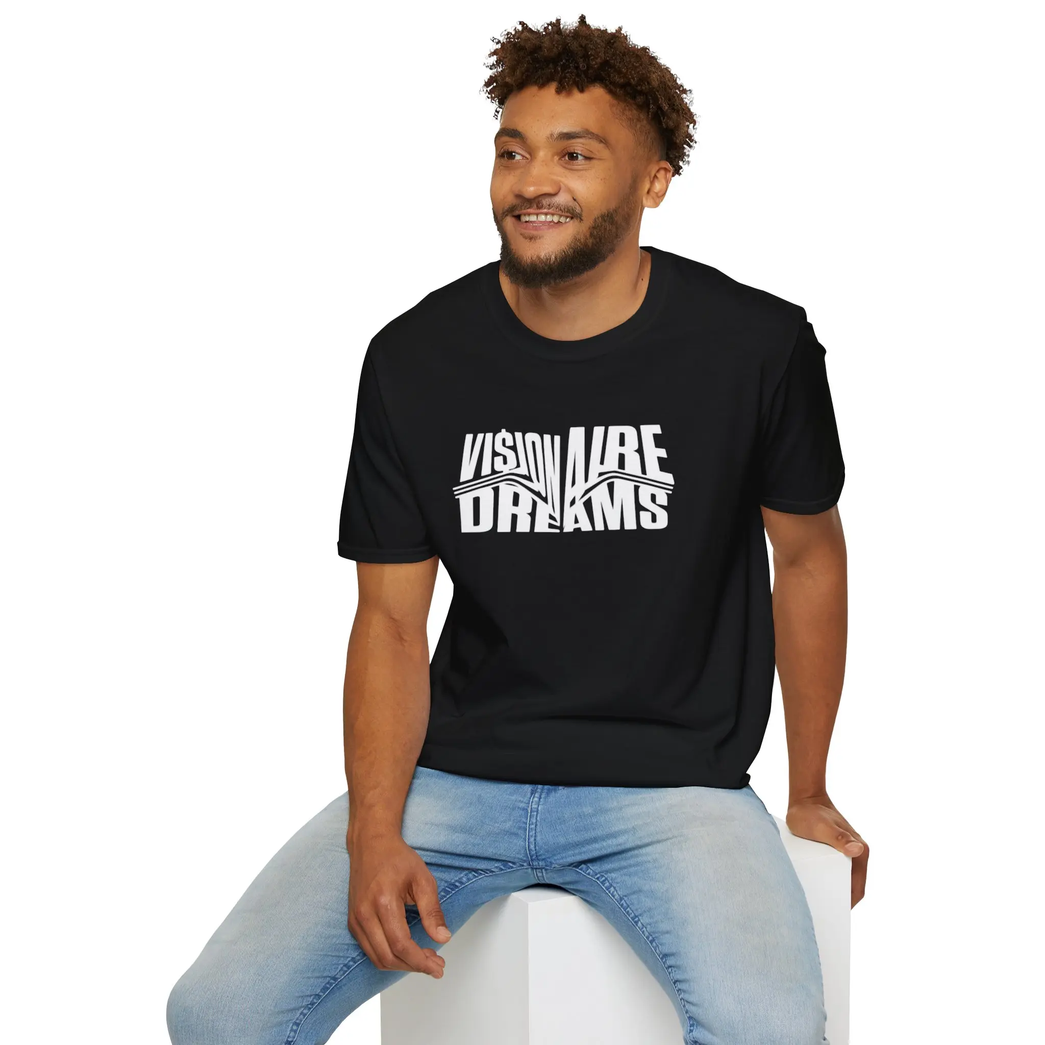 Visionaire Dreams Unisex Softstyle T-Shirt, Graphic Tee, Inspirational Shirt, Motivational Top, Dreamer Gift