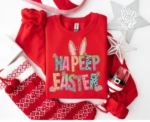Happy Easter Bunny Sweatshirt, Easter Day , Cozy Spring Season Sweater
