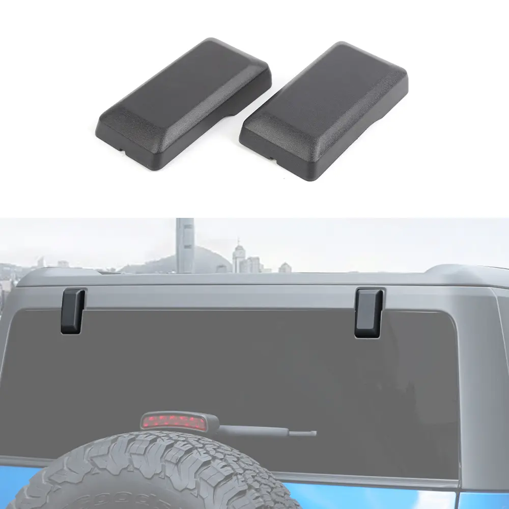 2-Piece Exterior Tailgate Liftgate Window Glass Hinge Replacement Set for 2021+ Ford Bronco, High-Quality ABS Hinges with Laser-Cut UV-Resistant Chrome Trim Lift Assist Accessory, 13x7x5cm, 1-Year Warranty, TikTok Shop Spring Gift