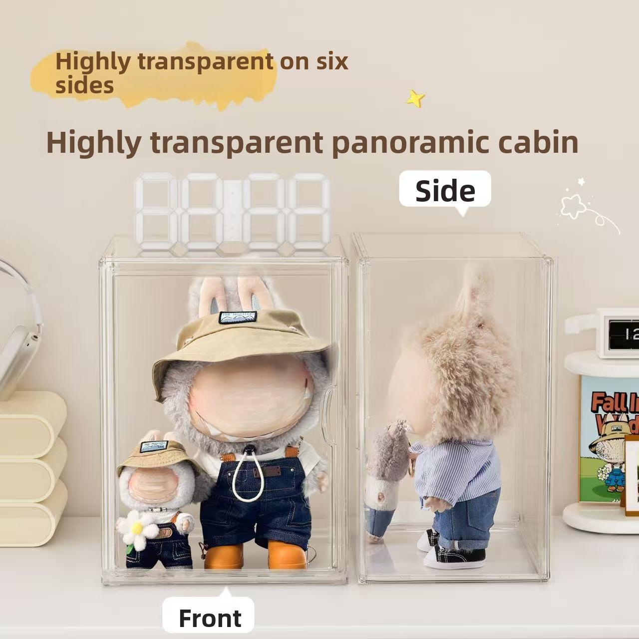 1/2pcs Le bubu 15.75-inch Large Summer Display Blind Box Storage Display Case, Lebubu Transparent Acrylic Display Cabinet, Collectibles Display Cabinet