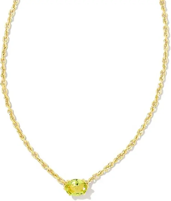 Kendra Scott Cailin Gold Pendant Necklace in Light Green Crystal 9608803555