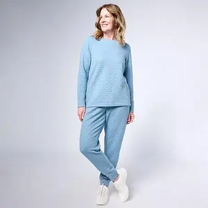 Comfort Code Quilted Knit 2-piece Top and Jogger Set