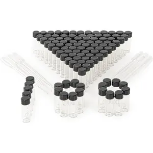 4ml Clear Small Glass Vials 100 count with Screw Caps(100pcs)