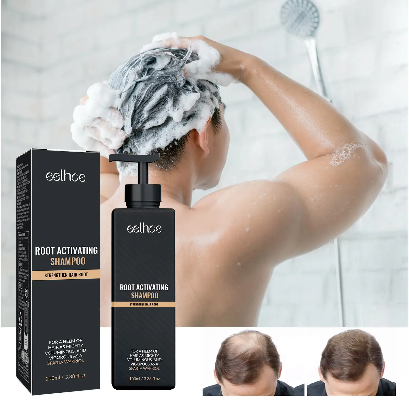 Hair Thickening Shampoo with Anti-Shedding Formula, Strengthens Roots for Voluminous, Smooth Hair and Thicker Tips, Haircare, Voluminous Hair