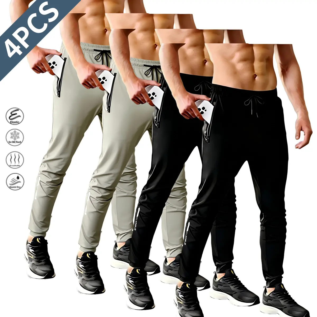 Black + Black + Khaki + Khaki