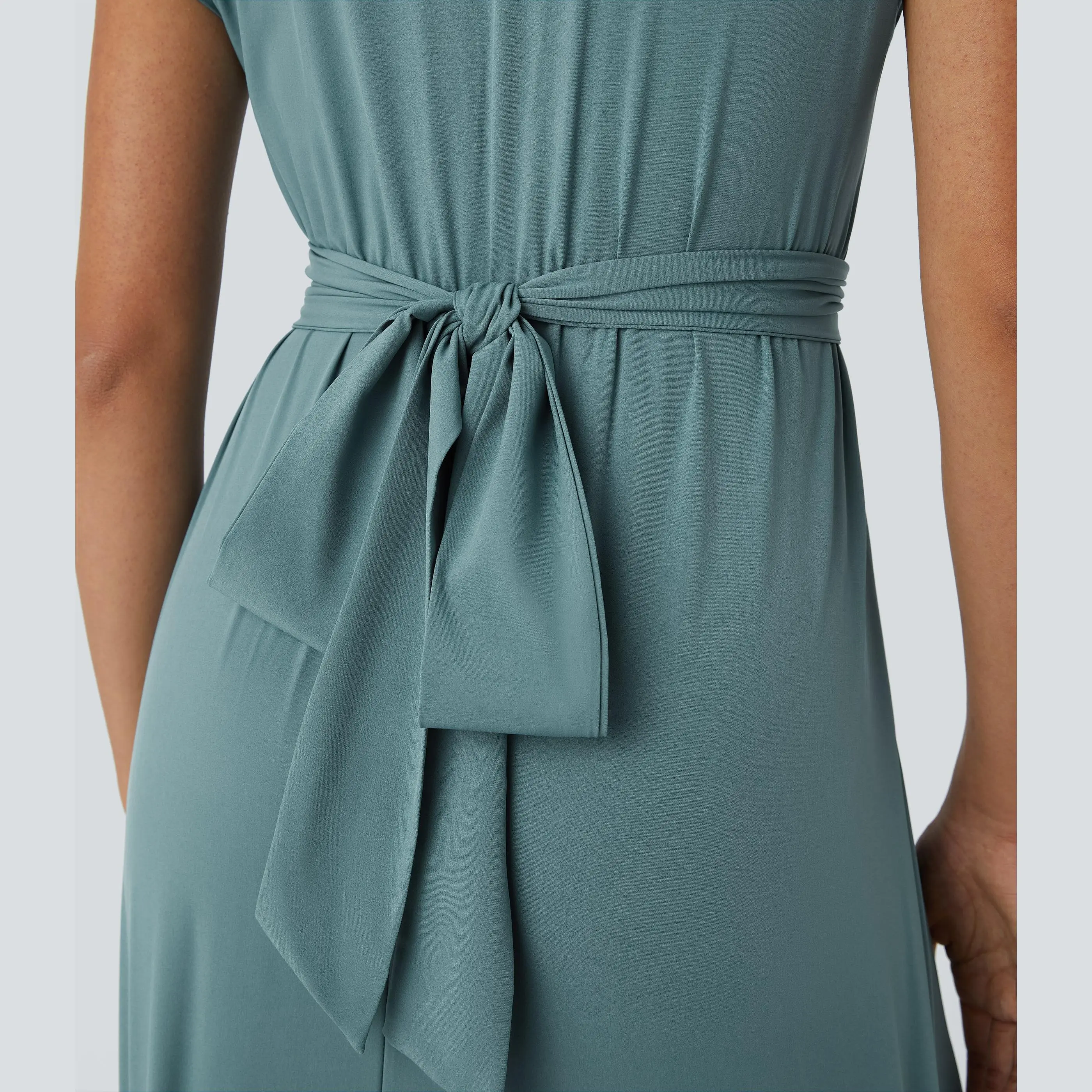 emerald long sleeve midi dress Green Velvet Embellished Illusion Long Sleeve A-Line Midi Dress main image 0
