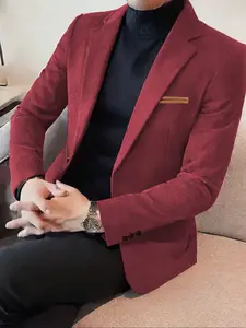 Men's Colorblock Blazer Jacket, Long Sleeve Fitted Casual Suit Coat, Fashionable Versatile Outerwear for Any Occasion Menswear