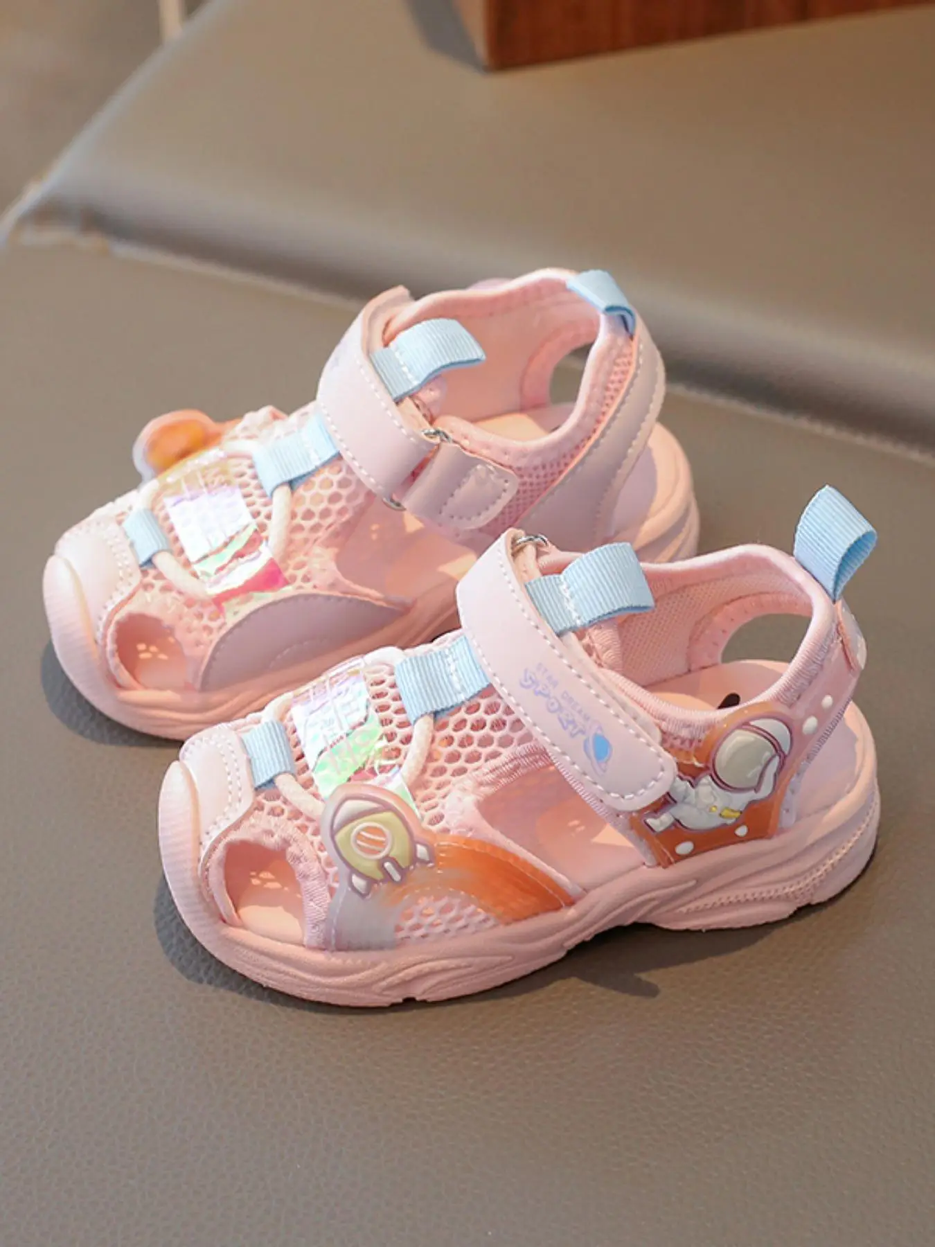 Toddler Girl's Velcro Design Sandals, Casual Comfortable Non-slip Sandals for Summer, Lightweight Breathable Shoes for Indoor & Outdoor