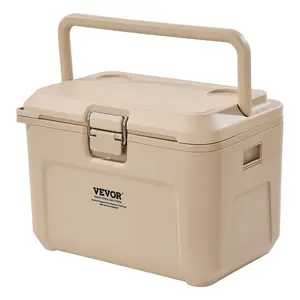 VEVOR Portable Cooler,  , 16.5 QT Hard Cooler with Ice Retention, Heavy-Duty Handles and Cup Holder, Lightweight Rigid Material Insulated Portable Cooler, Suitable for Family Picnics and Short Trips