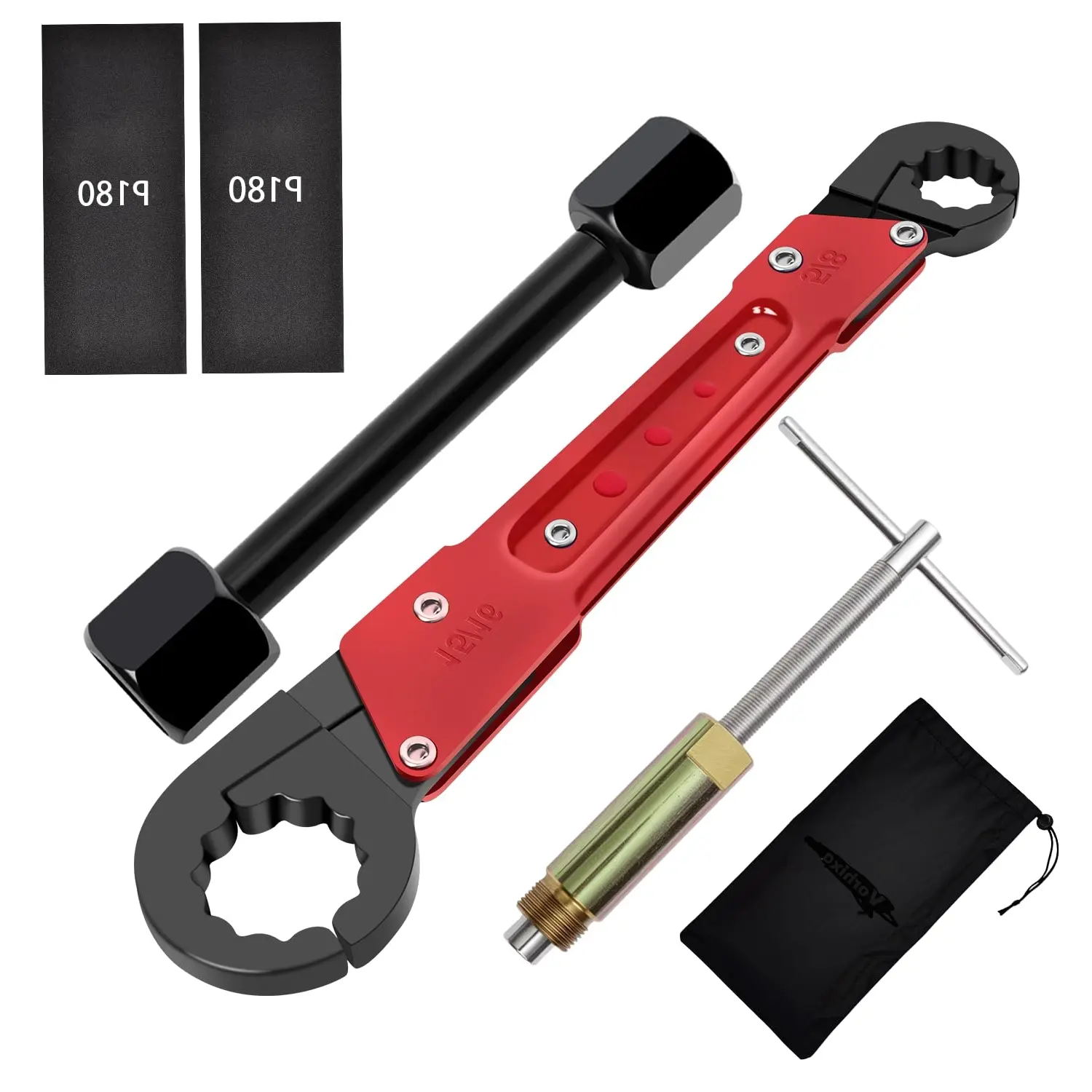 6-Pc Professional Plumbing Full Kit Set, Angle Stop Wrench, 1/2-In Compression Sleeve Puller, Sandpaper, Storage Carry Bag – Valve Repair Tools for Frozen, Rusty Valves