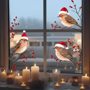 Christmas Window Stickers Set, Removable Window Decal, Festive Decoration for Windows & Doors, Perfect Holiday Gift Idea, Durable Christmas Decorations, Home Ornament