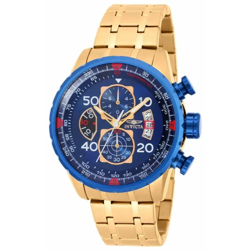 Invicta Men's 19173 Aviator Quartz Chronograph Blue Dial Watch