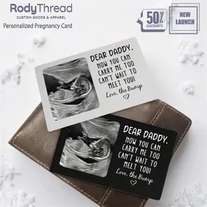 [Flash Deals] RodyThread Personalized Ultrasound Wallet Insert Card, Custom Metal Card Pregnancy Announcement Photo, Gift for Future Dad, Heart-melting Baby Reveal Idea for New Father