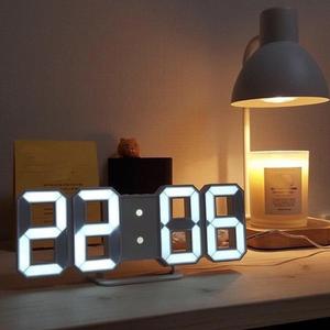 led digital wall clock, 1 count usb powered desk alarm clock with 3 display modes, fashion night light decor clock for kitchen bedroom office
