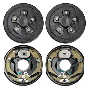 VEVOR Trailer Hub Drum Kits 5 on 4.5" B.C. with 10" x 2-1/4" Electric Brakes, Self-Adjusting Trailer Brake Assembly for 3500 lbs Axle, 4-Hole Mounting, Backing Plates for Brake System Part Replacemen