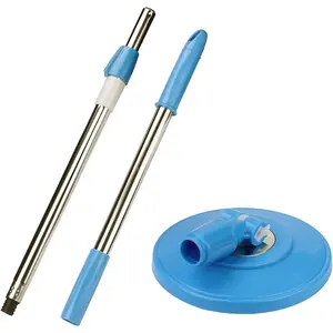Blue Spin Mop Replacement Handle Home Care Supplies 49-inch 360 Degree Spin Mop Pole Rotating Telescopic Stick for 6.3inch Head Replace Spinning Household Cleaning Accessories for Home