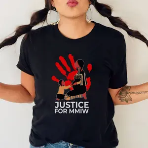 Justice For MMIW Red Handprint Unisex - Indigenous Rights Clothing Unisex Cotton Tee MMIW Awareness Hoodie Sweatshirt for Men Women