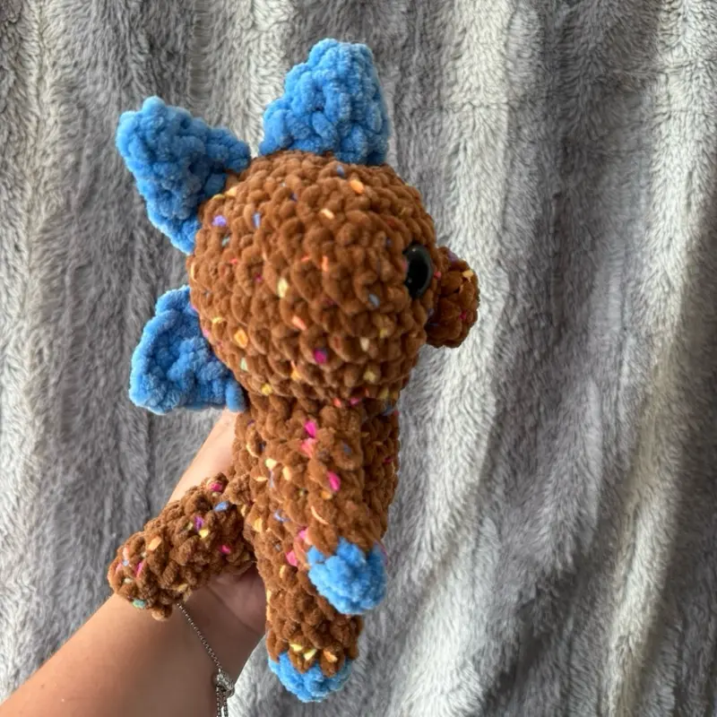 Crochet Cosmic Brownie Mini Dino Plushie
