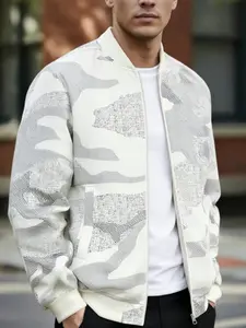 Jacket Men Spring And Autumn American Style Trendy Fashion White Baseball Collar Casual Coat