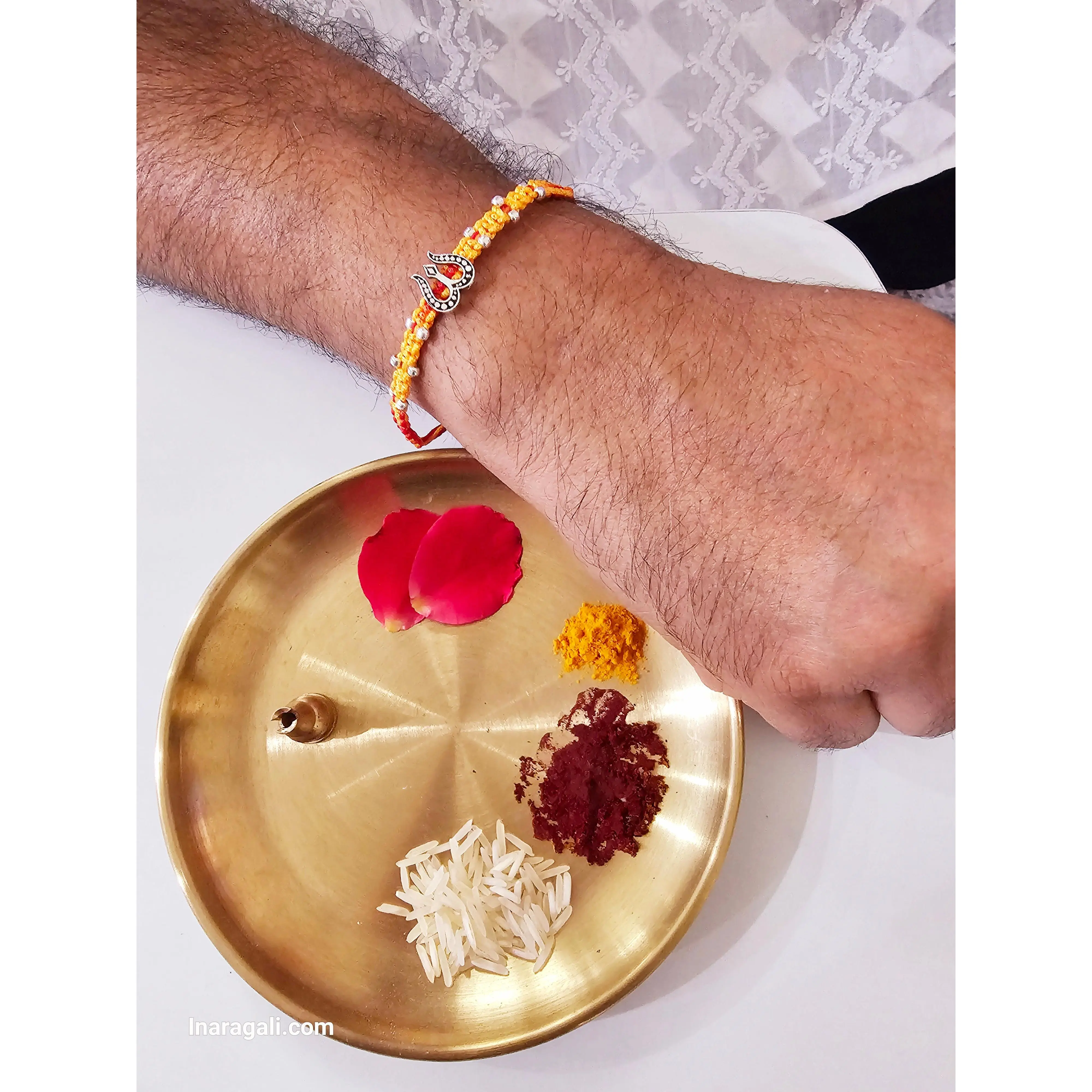 Shiva Trishul Silver Pendent Rakhi