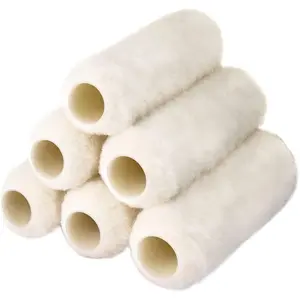 6pcs Paint Roller Covers 9 Inch x 3/4" Nap, High Capacity Lambswool Roller Covers for Paint Rollers, Naps for Paint Roller Brush, House Painting Supplies for Textured Rough Surfaces