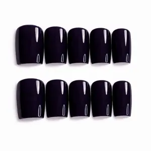 NailedByMaryn Everyday Solid Color Press On Nails Glossy Finish 4 Lengths Square Ballerina Almond Moon Cut Shapes Customizable Nail Set