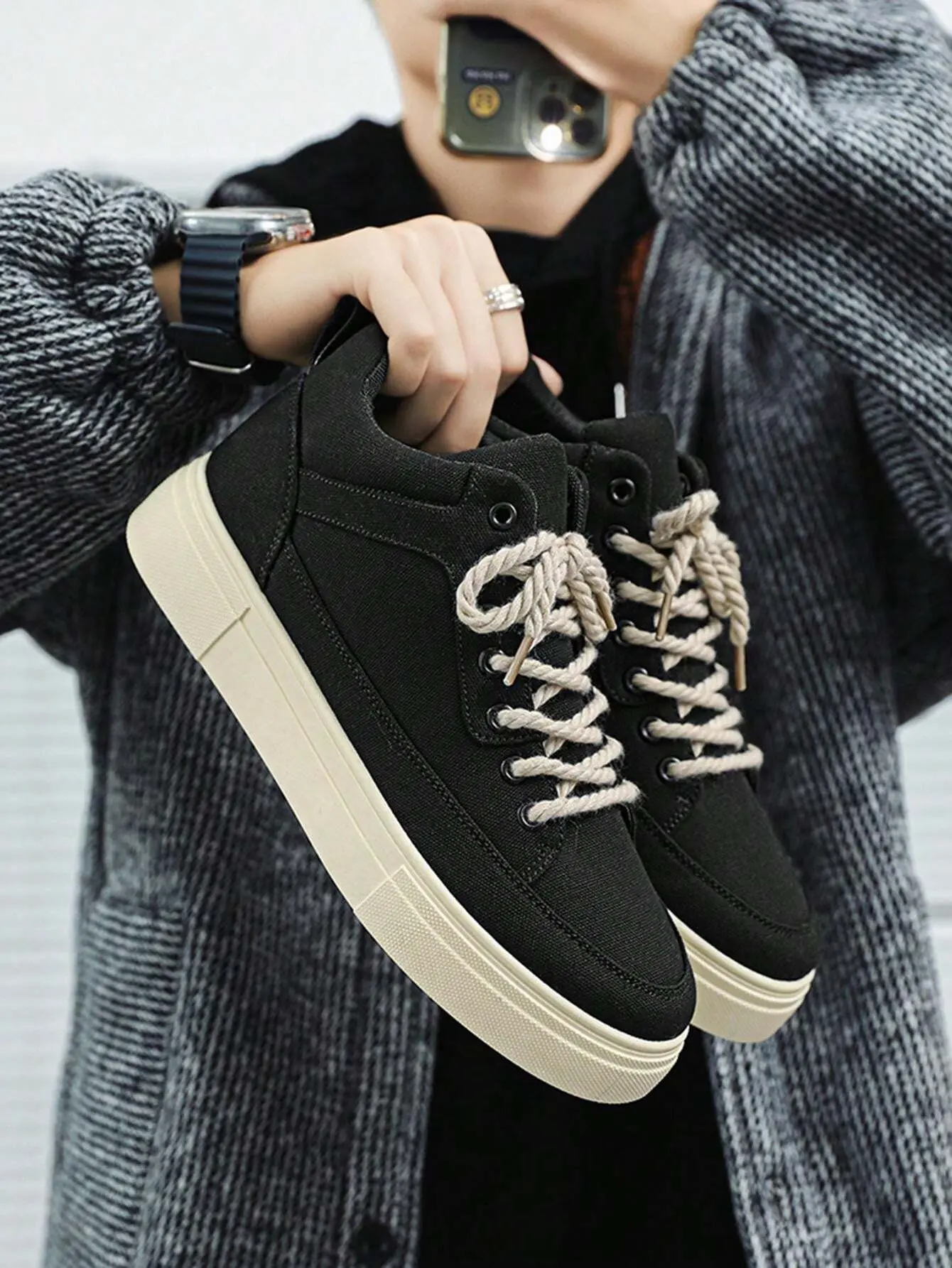 Men's Breathable Soft Bottom, Thick Sole, Non-Slip, Leather, Low Top, Casual, Sports, Sneakers, Men's Loafers diadora men Shoe Running