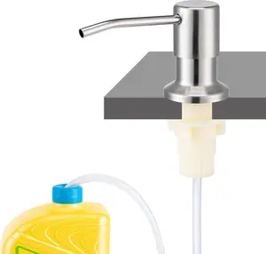 Built in Soap Dispenser for Kitchen Sink – Brushed Nickel Stainless Steel Pump with 40" Extension Tube, Large Capacity Dish Soap Dispenser, No Need for Frequent Refills