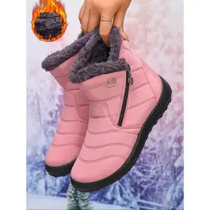 Women's Winter Fleece Lined Snow Boots, Waterproof Anti-Slip Ankle Boots, Lightweight Outdoor Shoes, Ideal for Cold Weather and Snow