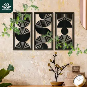 Wooden Wall Art, 3 Counts/set Bohemian Style Wall Decor, Wall Hanging Decor for Home Farmhouse Living Room Bedroom Office Studio Cafe Coffee Shop, Poster, Wall Art Decoration