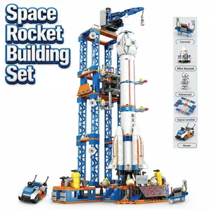930 Pieces Rocket Building Blocks, Nearly 50cm Tall, Perfect Gift for Challenging Builds, Ideal for Gifts and High-Difficulty Challenges