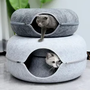 Cozy Donut Cat Tunnel Bed toys