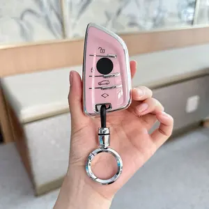 ACEBOY for BMW Key fob Cover Key Case Shell Rings for BMW 2 5 6 7 Series X1 X2 X3 X5 X6 X7 Premium Anti-dust Anti-Break Protection